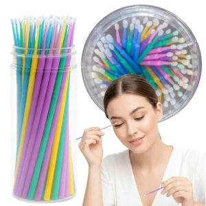 MIKRO APLIKATORY jednorazowe DO RZĘS mikroszczoteczki 10 cm TUBA 100 SZT