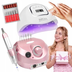 Zestaw do paznokci hybryd LAMPA UV 80W + FREZARKA profesjonalna NA PREZENT