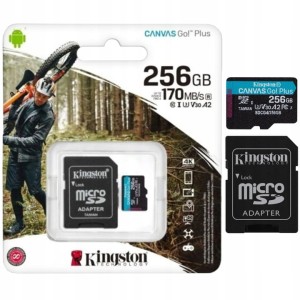 KINGSTON MICROSD 256GB CANVAS GO! PLUS GEN4 200/160 MB/S V30 A2 + ADAPTER