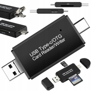 Czytnik Kart Pamięci Micro SD TF Micro USB USB-C 5w1 do Laptopa Telefonu
