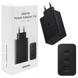 SZYBKA ŁADOWARKA SAMSUNG TRIO 3x USB 65W 1x USB-A +2x USB-C EP-T6530NBEGEU