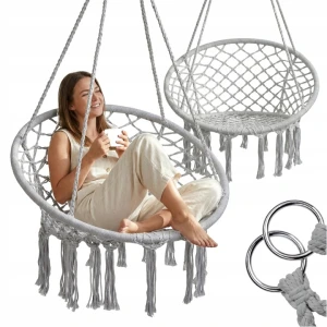 HUŚTAWKA BOCIANIE GNIAZDO Ogrodowa Fotel Wiszący Krzesło Bocian BOHO 80 cm