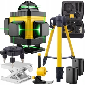 POZIOMNICA LASEROWA POZIOMICA 4D 16 LINII KRZYŻOWA 360 LASER ZESTAW STATYW