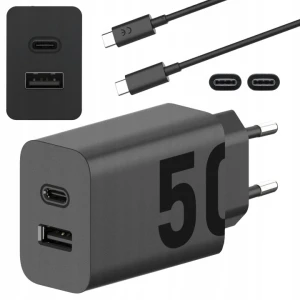 ŁADOWARKA MOTOROLA TurboPower 50W DUO SIECIOWA USB-A + USB-C + KABEL USB-C