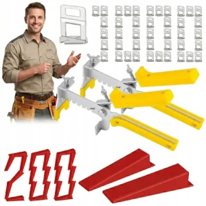ZESTAW DO SYSTEM POZIOMOWANIA PŁYTEK 1000 KLIPSÓW 2mm 200 KLINÓW 2xSZCZYPCE