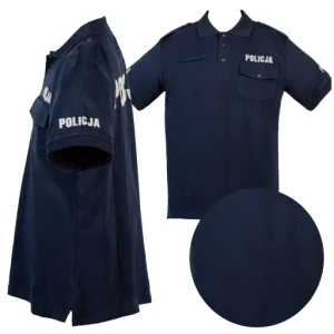 T-SHIRT GRANATOWY 3XL POLICJA 100% BAWEŁNA KOSZULKA ODBLASKOWA