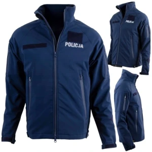 Softshell Policja Kurtka Ochronna Wodoodporna z Rzepami i Zamkami L