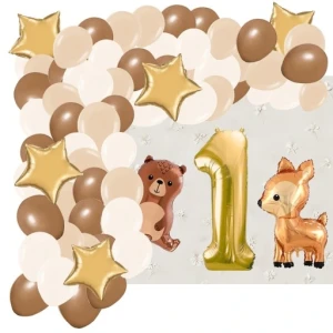 ZESTAW BALONÓW NA ROCZEK DEKORACJE BALONY BANNER GIRLANDA MIŚ SARENKA ŁUK
