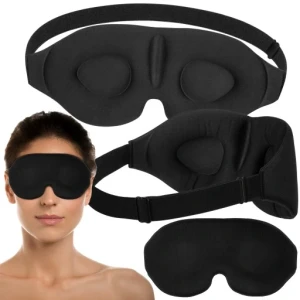 OPASKA NA OCZY DO SPANIA MASKA 3D REGULOWANA LEKKA 100% ZACIEMNIENIA CZARNA